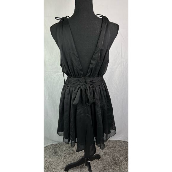 Lucy in the Sky Double Black Chiffon Dress size Medium - Picture 3 of 7